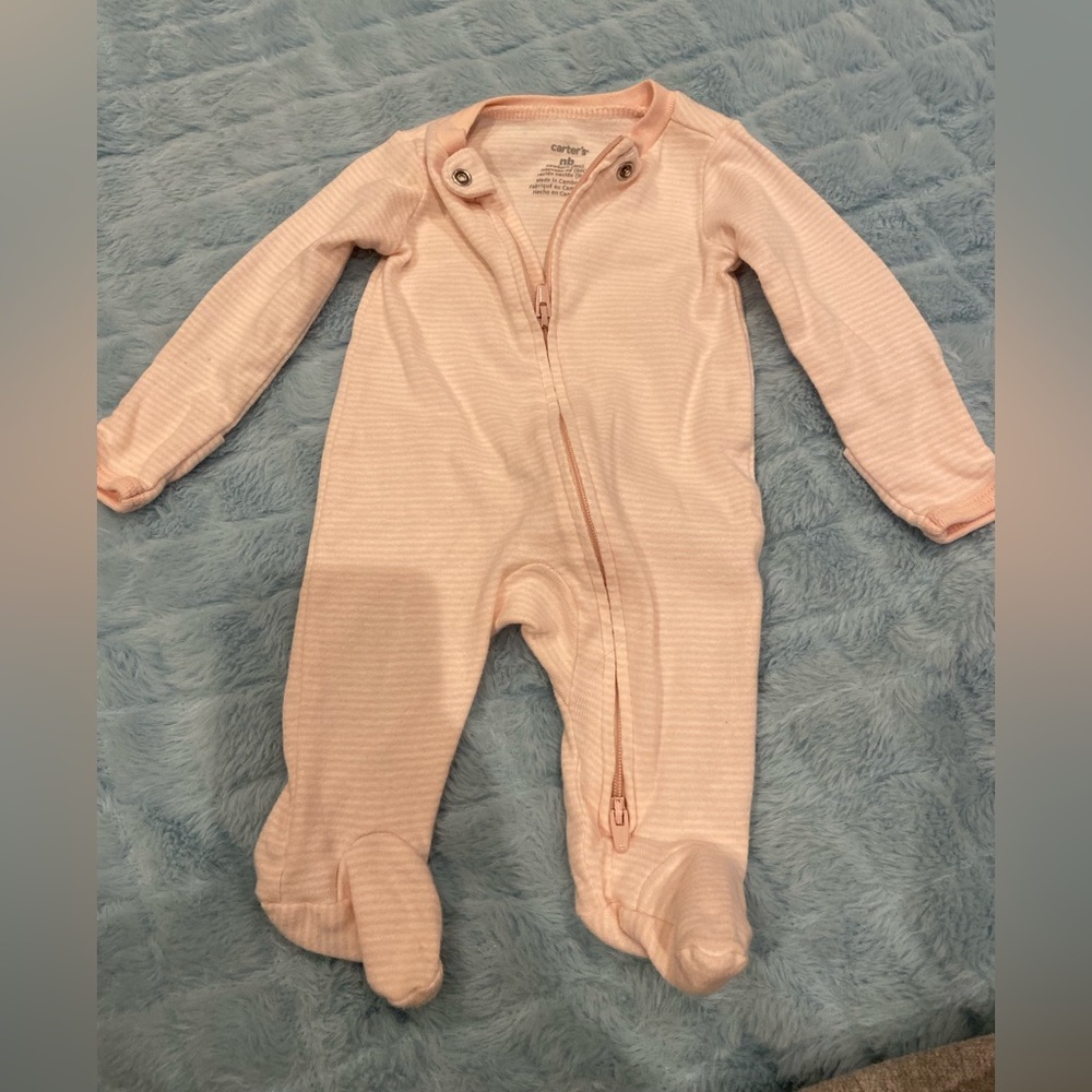newborn baby striped footie